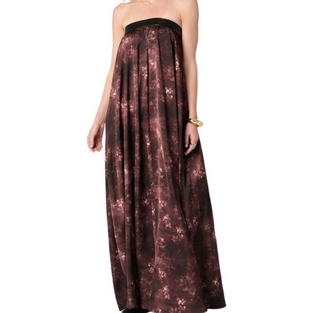 NWT WeWoreWhat Strapless Maxi Gown Autumn Brown Sz XS